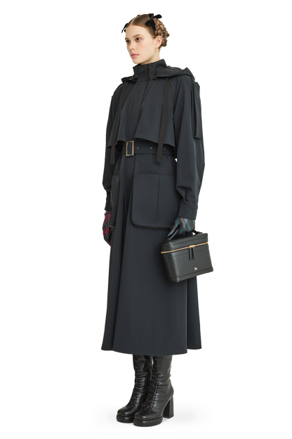 Trench coat with a hood