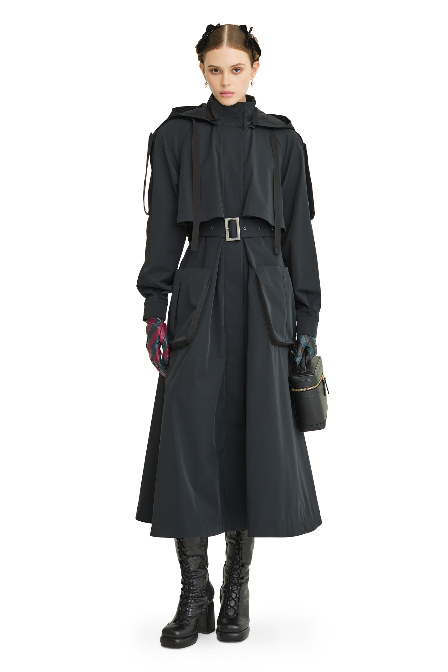 Trench coat with a hood