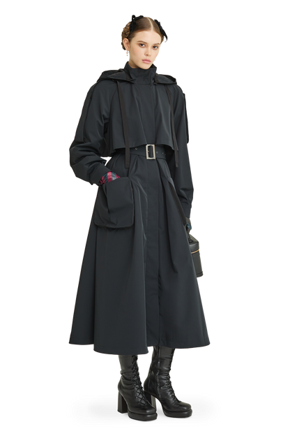 Trench coat with a hood