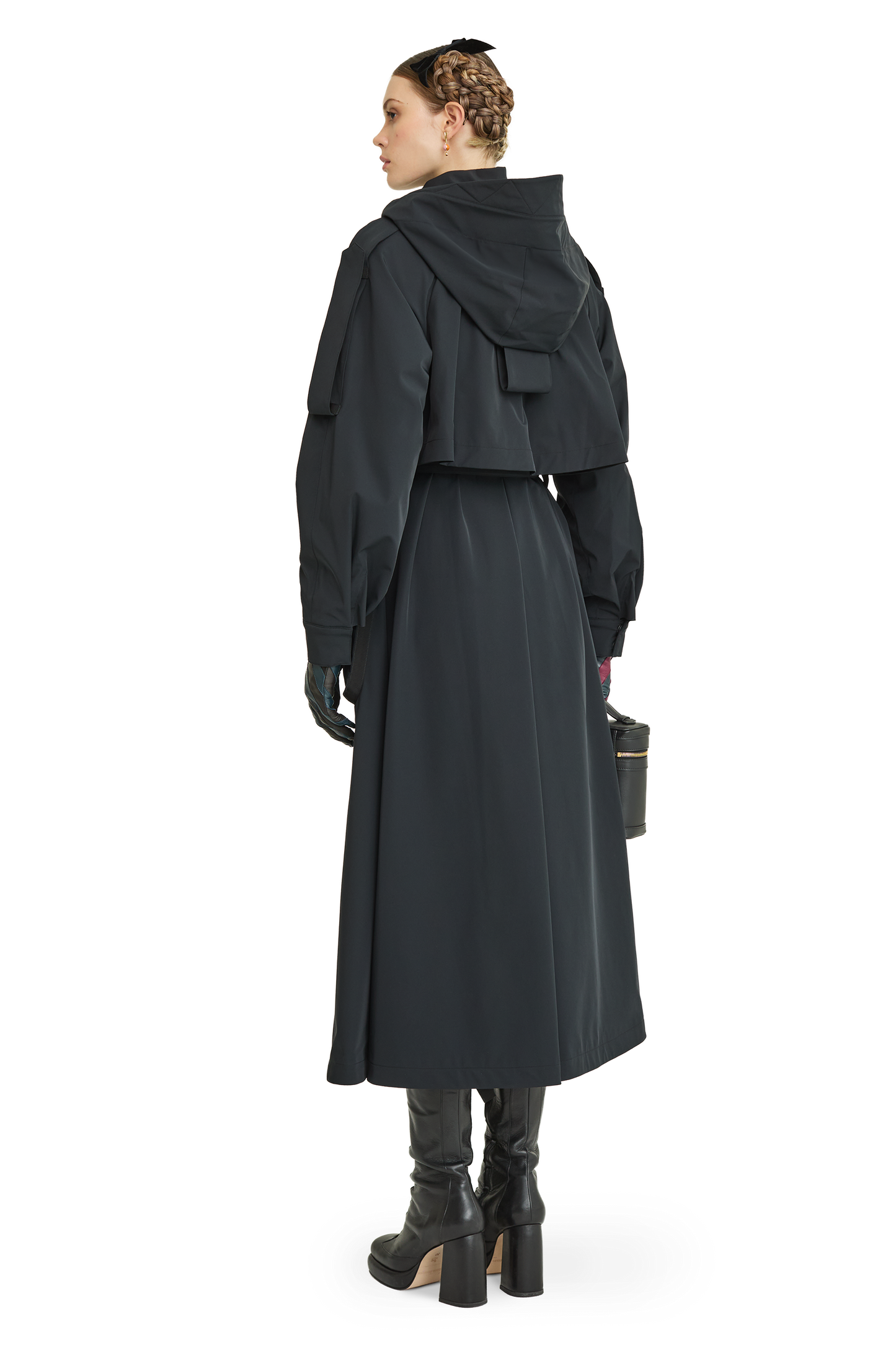 Trench coat with a hood