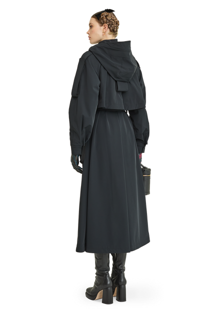Trench coat with a hood