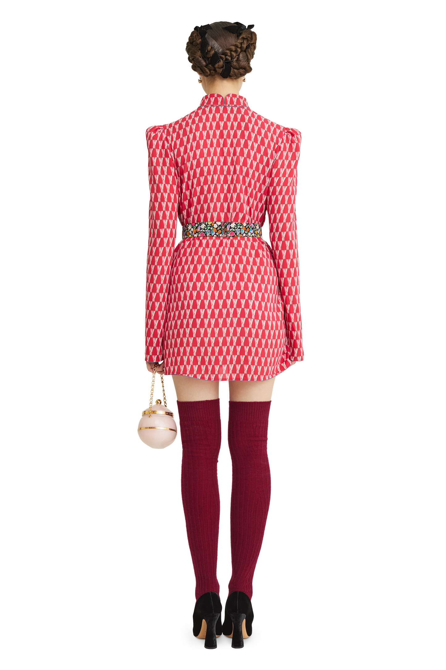 Silk georgette dress with a signature print