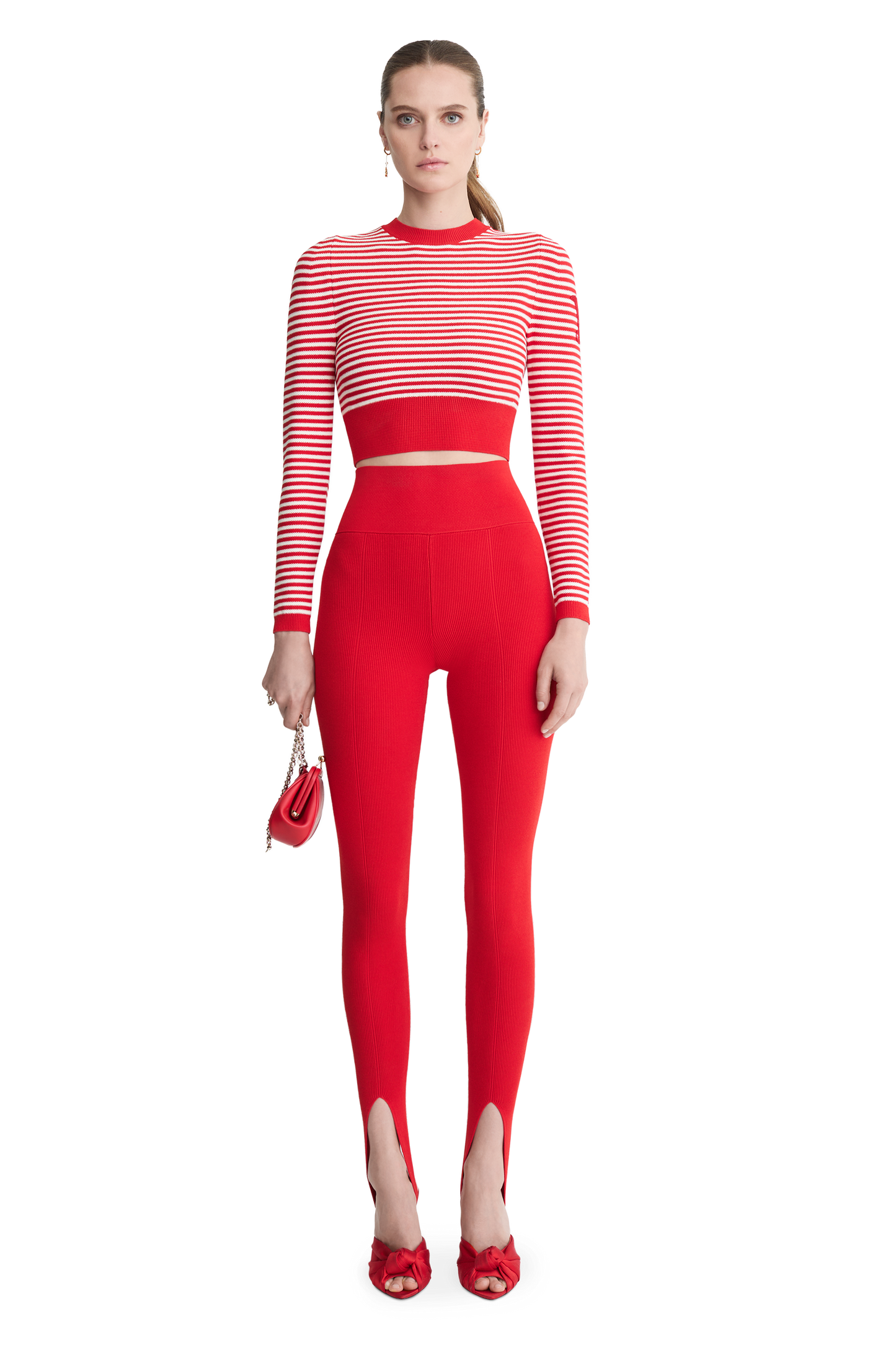 Leather mini bag with a signature print