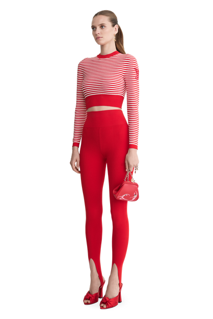 Leather mini bag with a signature print