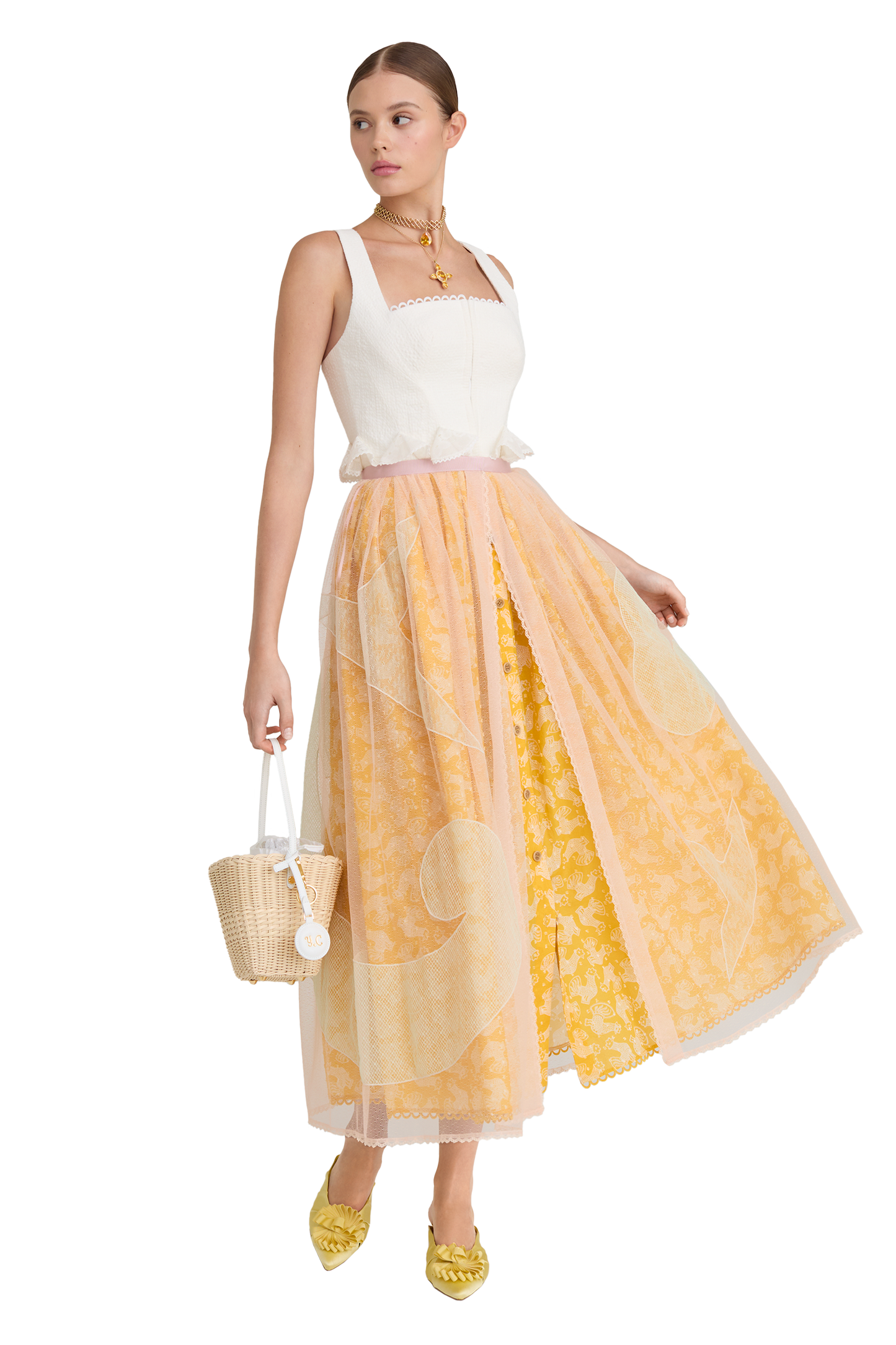 Cotton and linen dress with a signature animal print