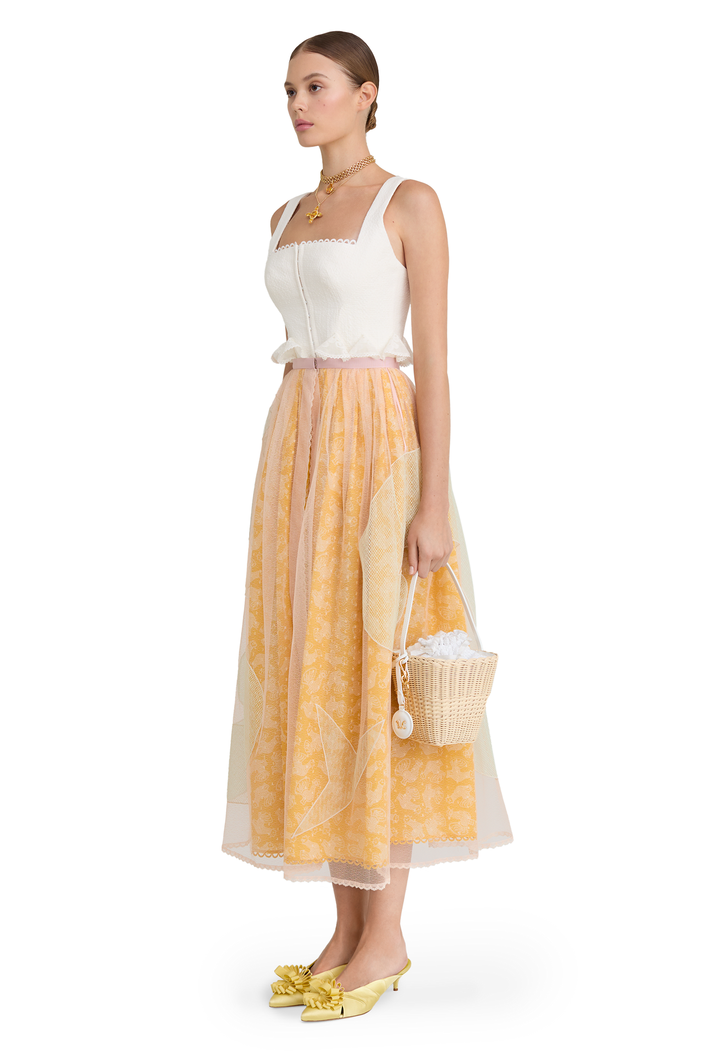 Cotton and linen dress with a signature animal print