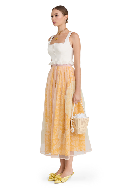 Cotton and linen dress with a signature animal print