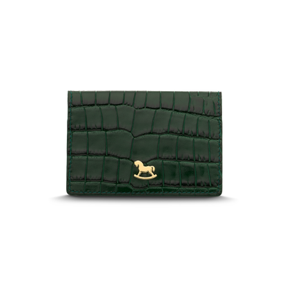 Leather cardholder with iconic rocking horse