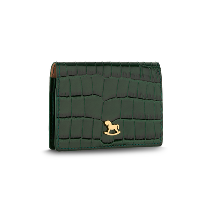 Leather cardholder with iconic rocking horse