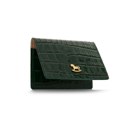 Leather cardholder with iconic rocking horse