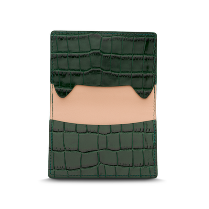 Leather cardholder with iconic rocking horse