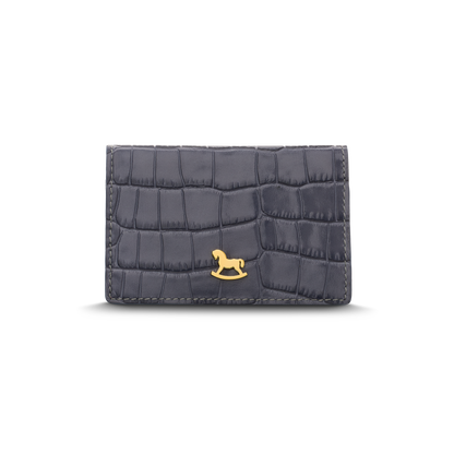Leather cardholder with iconic rocking horse