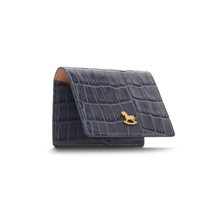 Leather cardholder with iconic rocking horse
