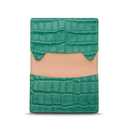Leather cardholder with iconic rocking horse