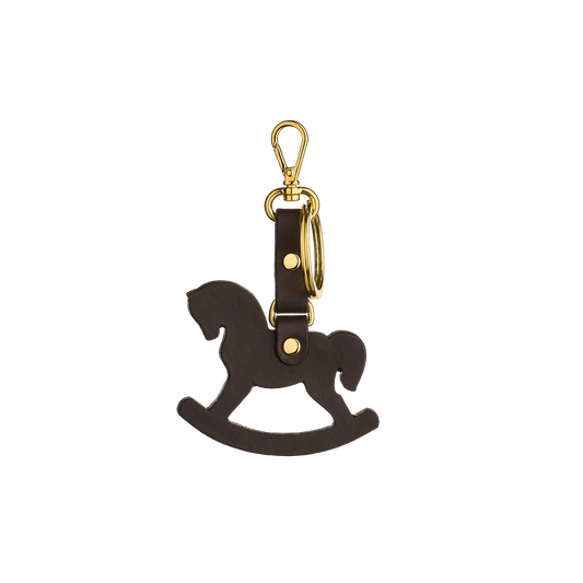Leather keychain in Ulyana Sergeenko’s iconic rocking horse shape