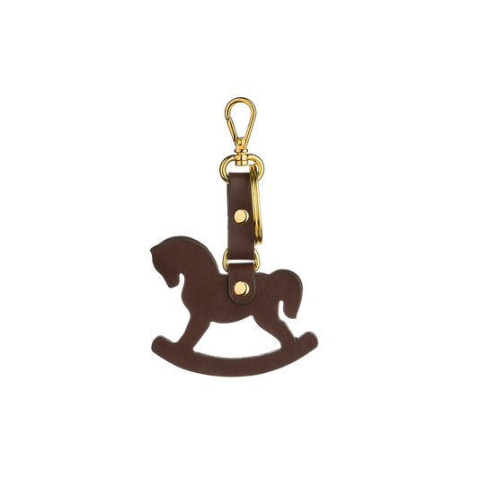 Leather keychain in Ulyana Sergeenko’s iconic rocking horse shape