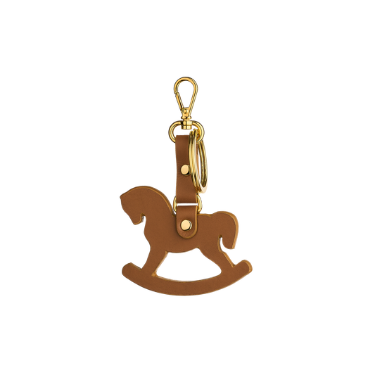 Leather keychain in Ulyana Sergeenko’s iconic rocking horse shape