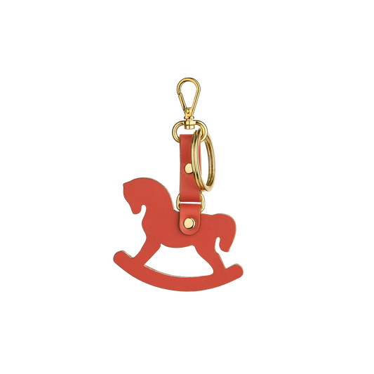 Leather keychain in Ulyana Sergeenko’s iconic rocking horse shape