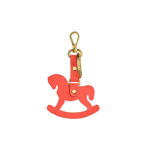 Leather keychain in Ulyana Sergeenko’s iconic rocking horse shape