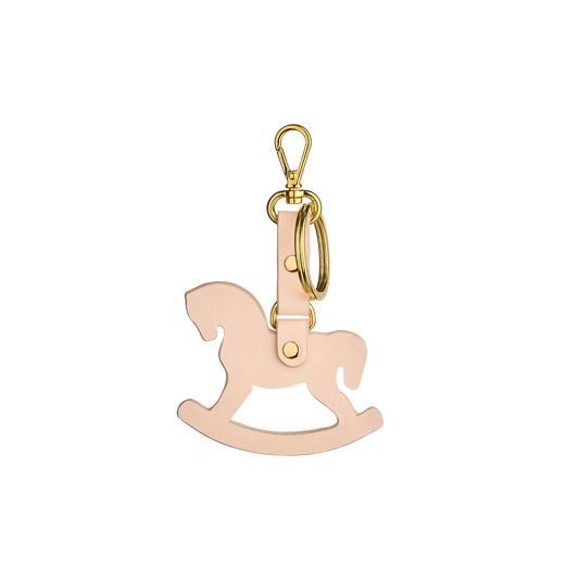 Leather keychain in Ulyana Sergeenko’s iconic rocking horse shape